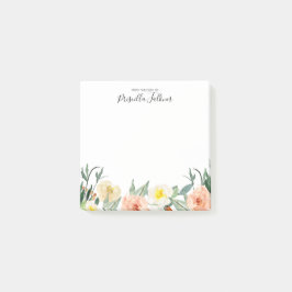 vattenfärgningsblommor från Rosans skrivbord Post-it Block