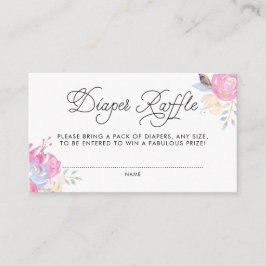 Vattenfärgningsblommor med Glitter-dykare Raffle Tilläggskort