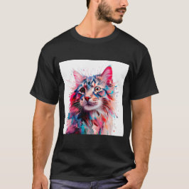 Vattenfärgningspiskor: en brant katt Porträtt T Shirt