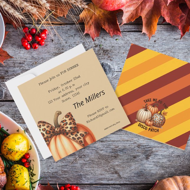 Vattenfärgningspumpor, färglös Thanksgiving Middag Inbjudningar (Watercolor Pumpkins colorful Thanksgiving Dinner Invitation)