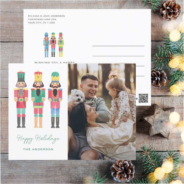 VATTENFÄRGNUTCRACKER MED FOTO CHRISTMAS VYKORT (Skapare uppladdad)
