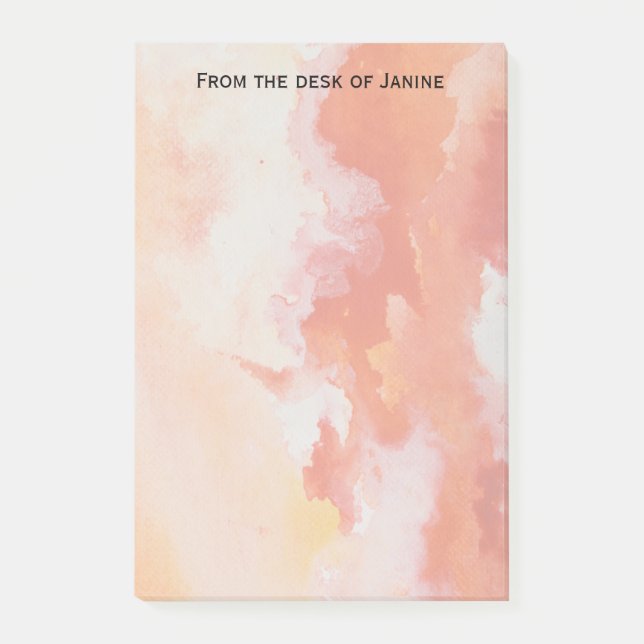 Vattenfärgorangemoln Post-it Block (Framsida)