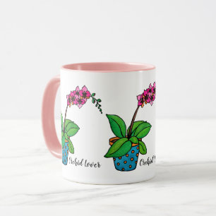 VattenfärgOrchidväxt i härlig kruka Mugg
