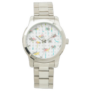Vattenfärgpalmträd Armbandsur