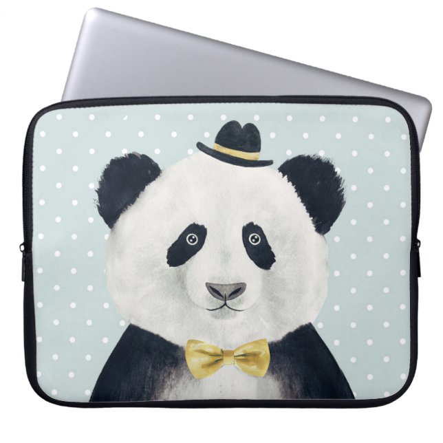 VattenfärgPandabjörn Laptop Fodral (Framsidan)