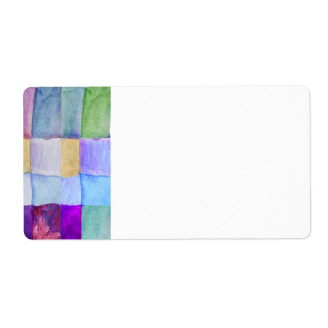 VATTENFÄRGPATCHWORK TRÄD Bat mitzvah Etikett Fraktsedel (Framsidan)