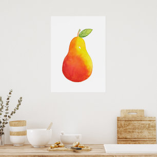 VattenfärgPear Poster
