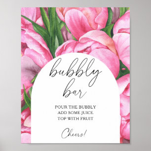 Vattenfärgpeony ro - bubblande pub poster