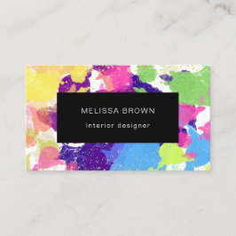 Vattenfärgplattor Färgfläckar, svart Abstrakt Visitkort
