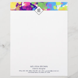 Vattenfärgplattor Färgfull Abstrakt Modern Brevhuvud