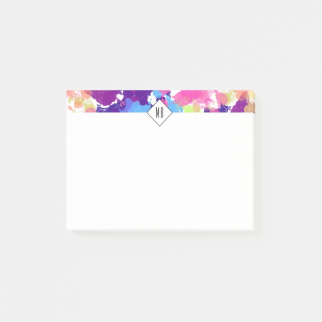 Vattenfärgplattor Färgfull Abstrakt Modern Post-it Block (Framsida)