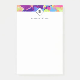 Vattenfärgplattor Färgfull Lila av Abstrakt Post-it Block