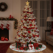 Vattenfärgpoinsettia och greenery