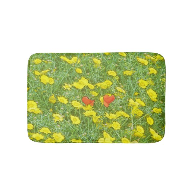 Vattenfärgpoppor Badrumsmatta (Framsidan)