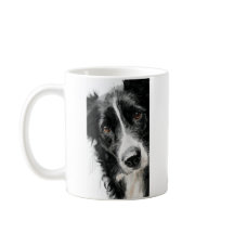 Vattenfärgporträtt av border collie