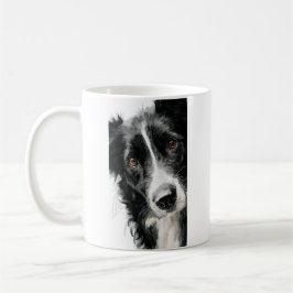 Vattenfärgporträtt av border collie kaffemugg