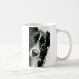 Vattenfärgporträtt av border collie kaffemugg