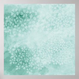 VattenfärgPrimroses in Emerald Grönt | 1x1-förhåll Poster