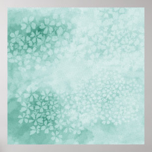 VattenfärgPrimroses in Emerald Grönt   1x1-förhåll Poster