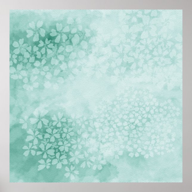 VattenfärgPrimroses in Emerald Grönt | 1x1-förhåll Poster (Framsidan)