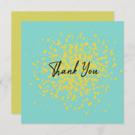 Vattenfärgpunkter för chic Gult Explosion på Abstr Tack Kort