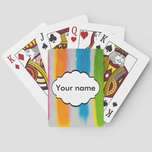 Vattenfärgrandstruktur Spel Kort (Baksidan)