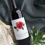 VATTENFÄRGRÖD GRÖNT RO BLOMMIGT MÖHIPPA VINFLASKA ETIKETT<br><div class="desc">Om du behöver ytterligare anpassningar kan du kontakta mig på yellowfebstudio@gmail.com.</div>