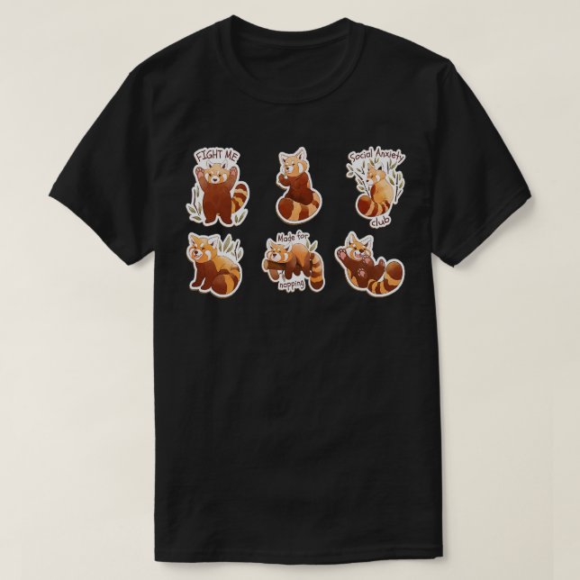 VATTENFÄRGRÖDA PANDA-KÄRNÄMNEN T SHIRT (Design framsida)