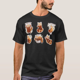 VATTENFÄRGRÖDA PANDA-KÄRNÄMNEN T SHIRT
