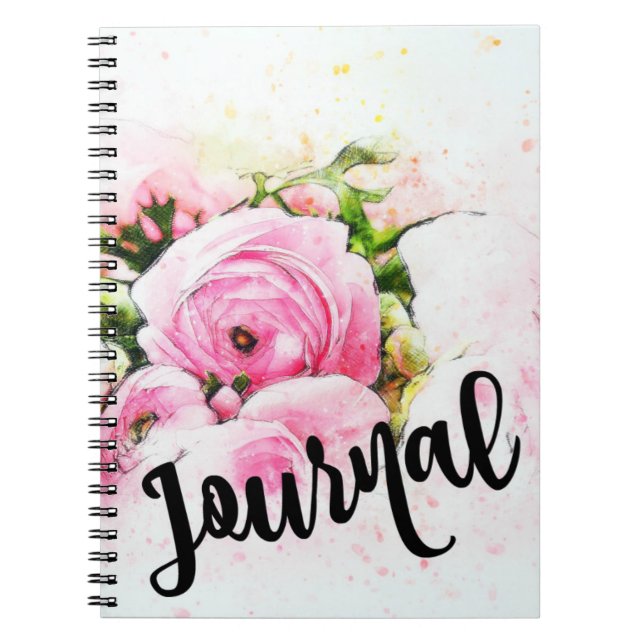 Vattenfärgrojournal Anteckningsbok Med Spiral (Framsidan)