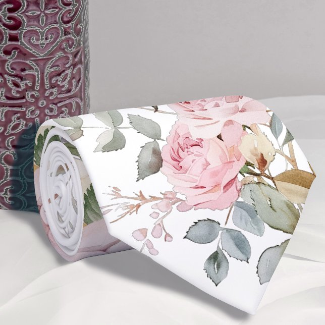 Vattenfärgros halsduk slips (Skapare uppladdad)