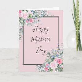 Vattenfärgros Morsdagskort Kort