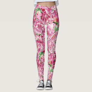 Vattenfärgrosapioner Leggings