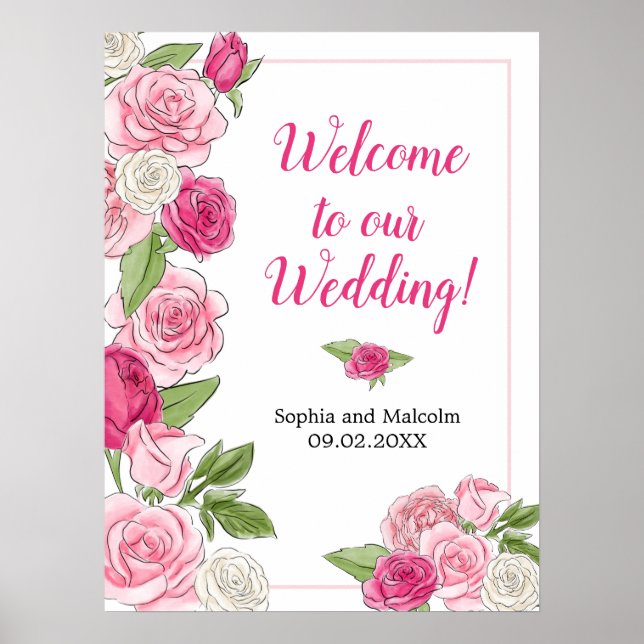 Vattenfärgroser Party Speciellt Evenemang Poster (Framsidan)