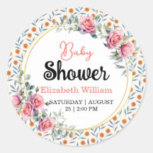 Vattenfärgrosor & Eukalyptus Baby Shower-fest