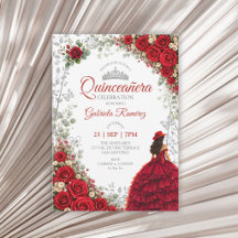 Vattenfärgrosor Röda och Silver Quinceañera