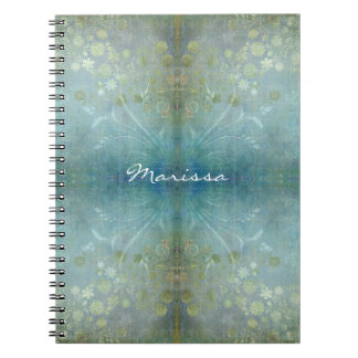 Vattenfärgrullan virvlar runt texturerade moderna anteckningsbok