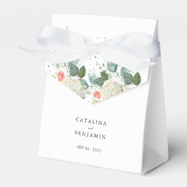 Vattenfärgs Blommigt för  Rosa Geometric Bröllop Presentaskar