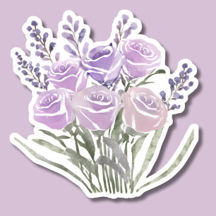 Vattenfärgsäck i Lavender Ro Klistermärken