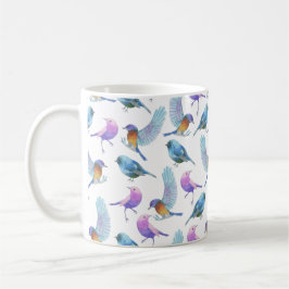 VattenfärgSafari: Fåglar (skräddarsy BG-färg!), Kaffemugg