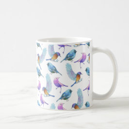 VattenfärgSafari: Fåglar (skräddarsy BG-färg!), Kaffemugg