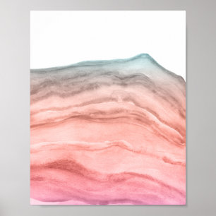 Vattenfärgsagate Art i sydvästra Färg Poster