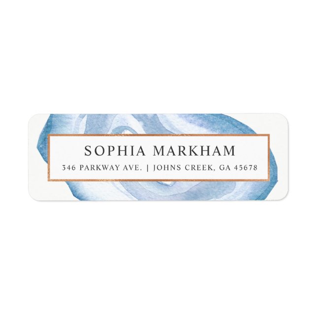 Vattenfärgsagate | Blå | Returadress Etikett (Framsidan)