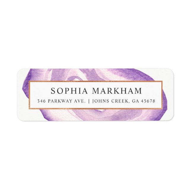 Vattenfärgsagate | Lavender | Returadress Etikett (Framsidan)