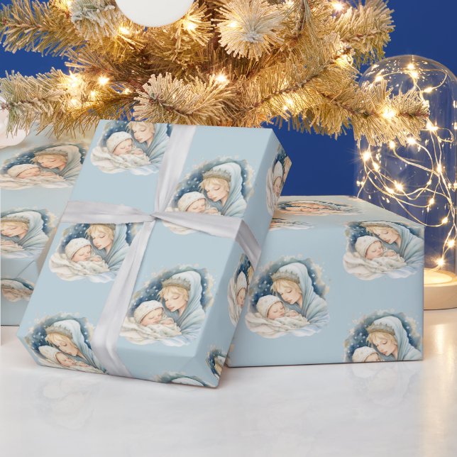 Vattenfärgsaktivitet Scene-Religiösan Jul Presentpapper (Helgdagar)