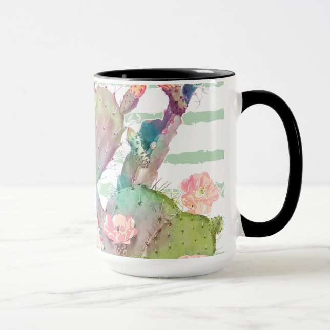 Vattenfärgsaktualitet Blommigt Rand Design Mugg (Höger)