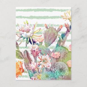 Vattenfärgsaktualitet Blommigt Rand Design Vykort