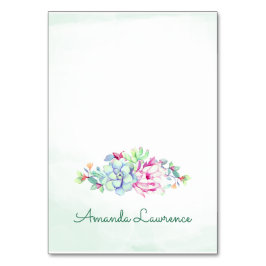 Vattenfärgsaktuarier och succulents Placera kort