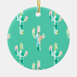 Vattenfärgsaktus Julgransprydnad Keramik