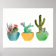 Vattenfärgsaktus och Succulent Print